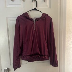 Silky Burgundy Hoodie | Forever 21 | Small
